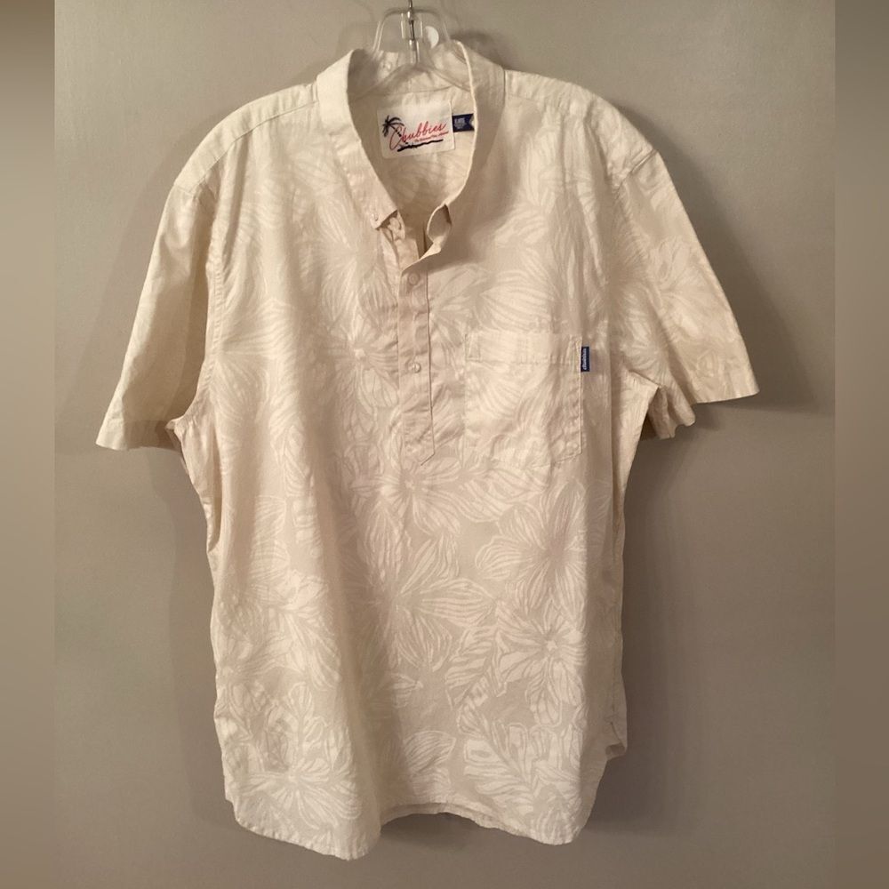 CHUBBIES SIZE XL BEIGE THE LUAU UNIFORM POPOVER SHIRT